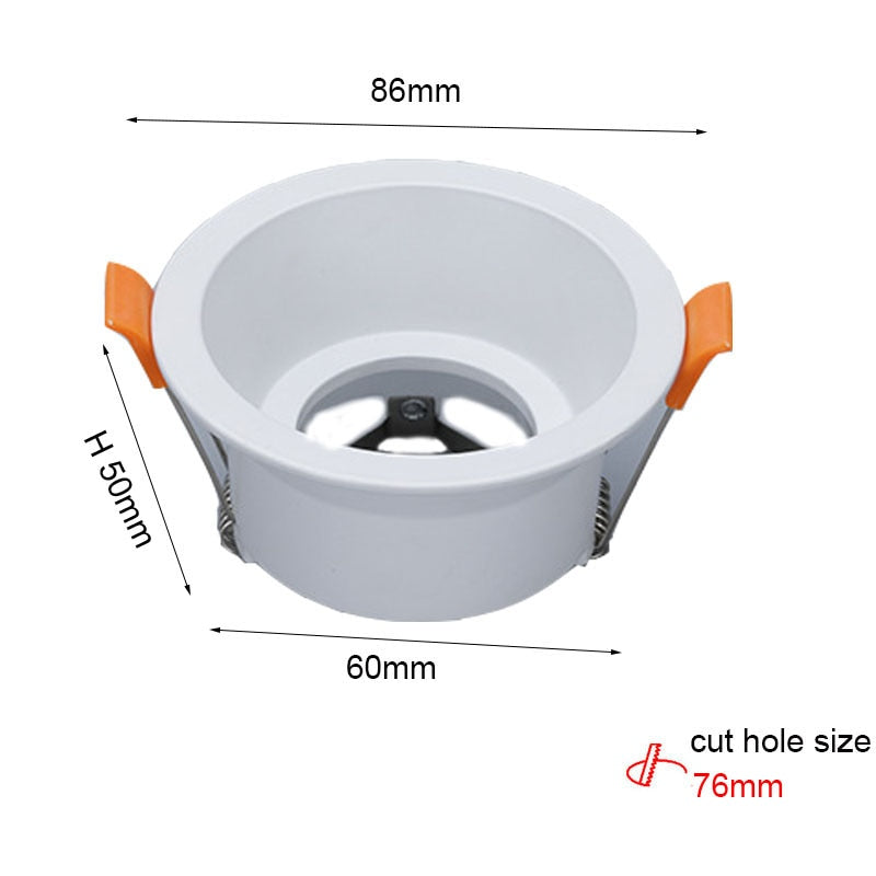 Round Gu10 Spot Bulb Recessed Led Ceiling Light Fixtures Downlight MR16 Fitting Mounting Ceiling Spot Lights Frame GU5.3 Sockets