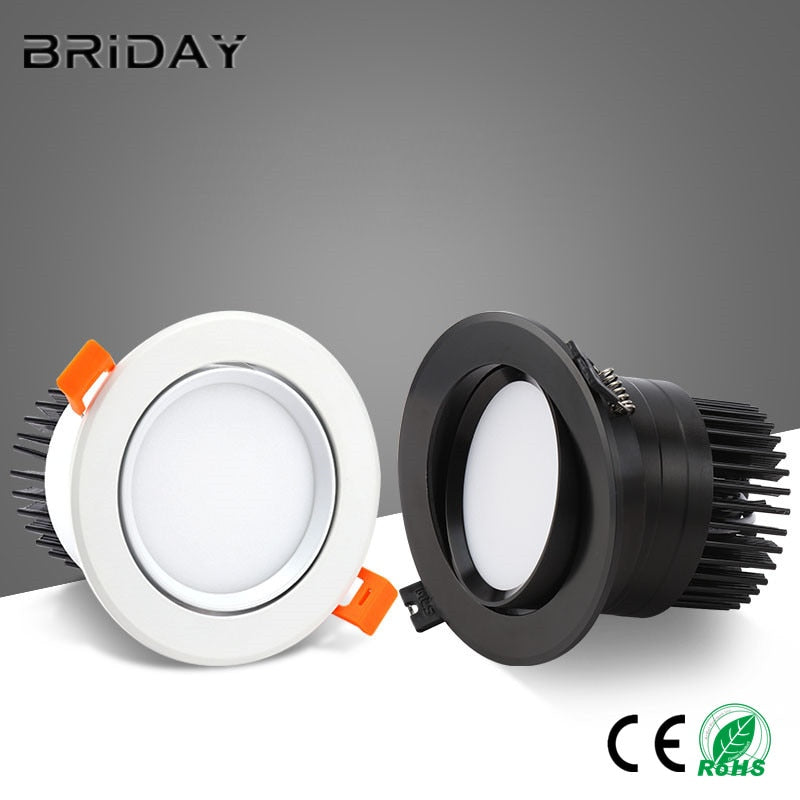 Dimmable Led Downlight Lamp 3w 5W 7w 9w 12w 15w Cob Led Spot AC 110V / 220V Ceiling Recessed Downlights Round