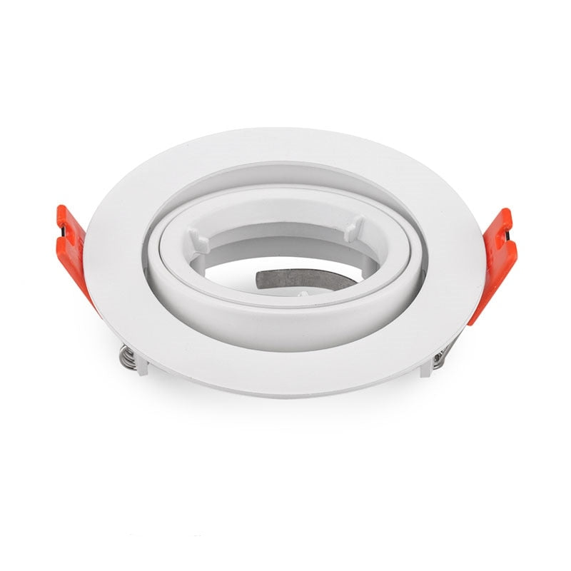 Round LED Recessed Ceiling Downlight Adjustable Mounted Frame Bracket MR16 GU10 Lamp Holder Socket Fitting Spot Lighting Fixture