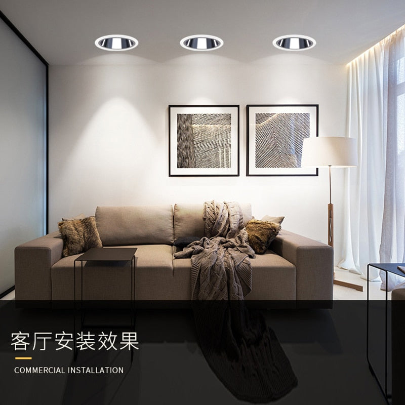 LED Spot Downlight GU10 Fitting Anti Glare Led Ceiling Recessed Lamp 75mm Cut Hole Bulb Replaceable Downlights