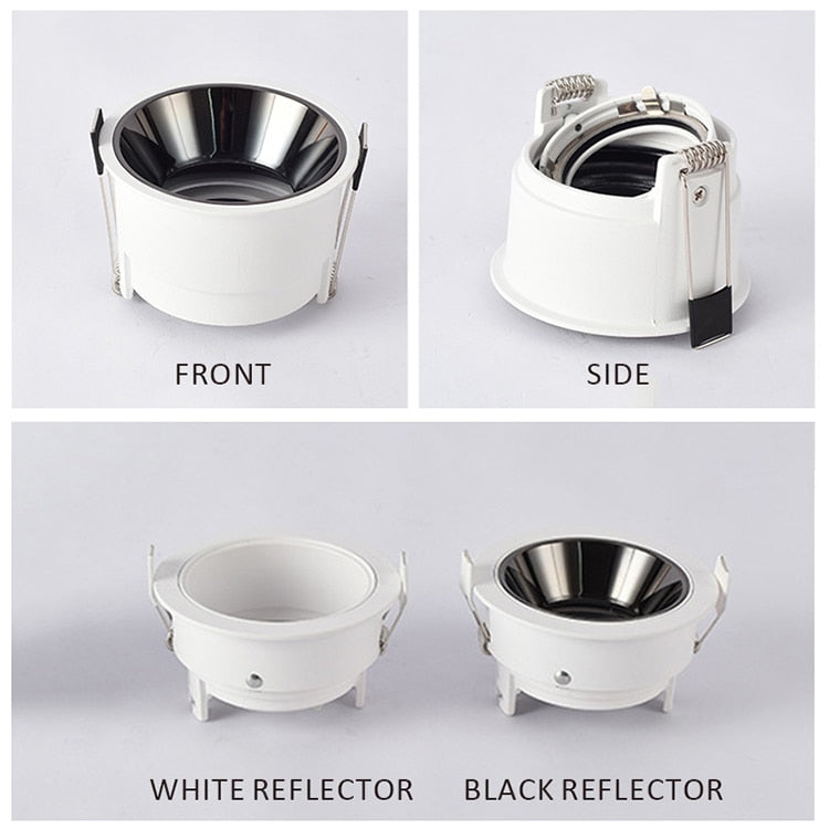 LED Spot Downlight GU10 Fitting Anti Glare Led Ceiling Recessed Lamp 75mm Cut Hole Bulb Replaceable Downlights