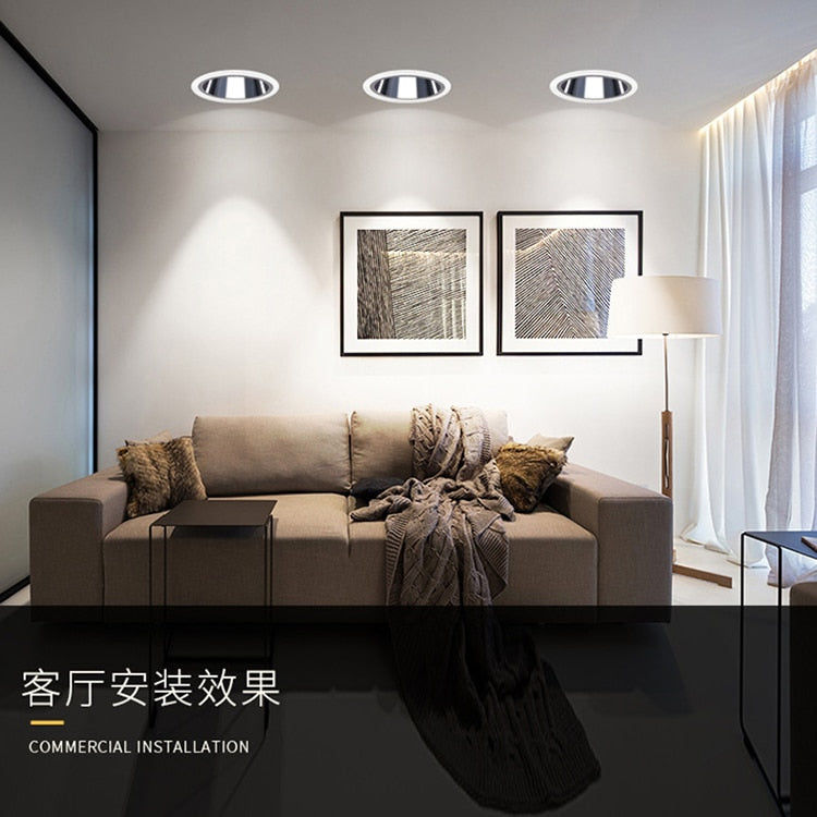 LED Spot Downlight GU10 Fitting Anti Glare Led Ceiling Recessed Lamp 75mm Cut Hole Bulb Replaceable Downlights