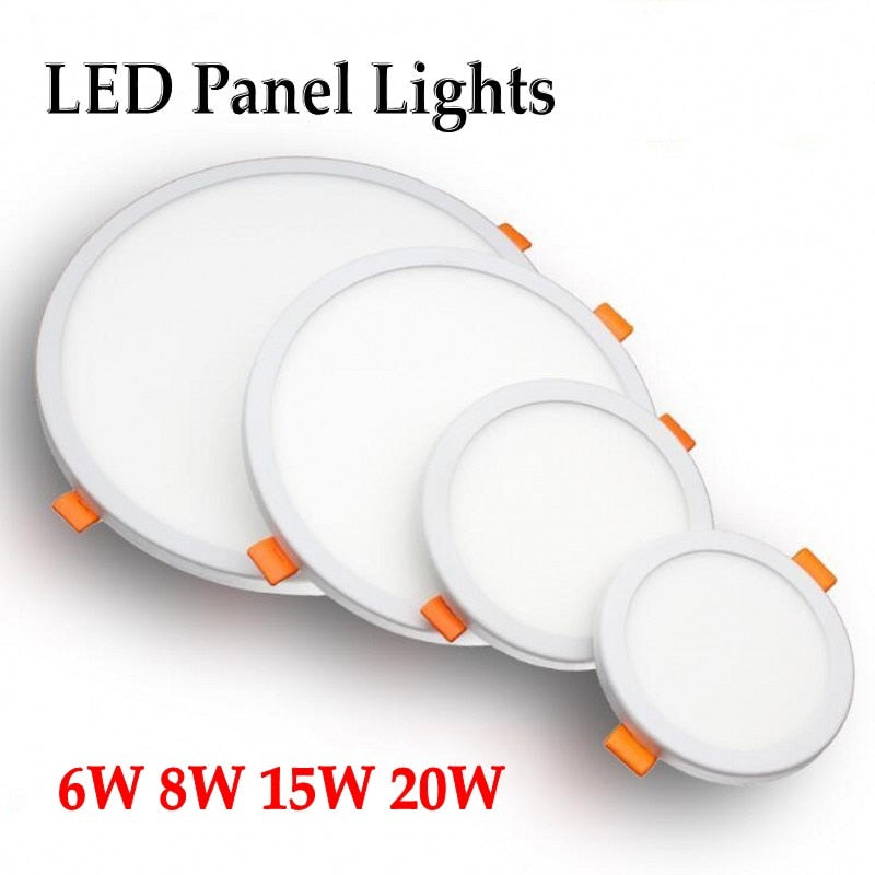 LED Panel Lights Ultrathin Surface Downlight 6W 8W 15W 20W 220V Square Round Panel Light White/Warm Indoor Bedroom LED Light