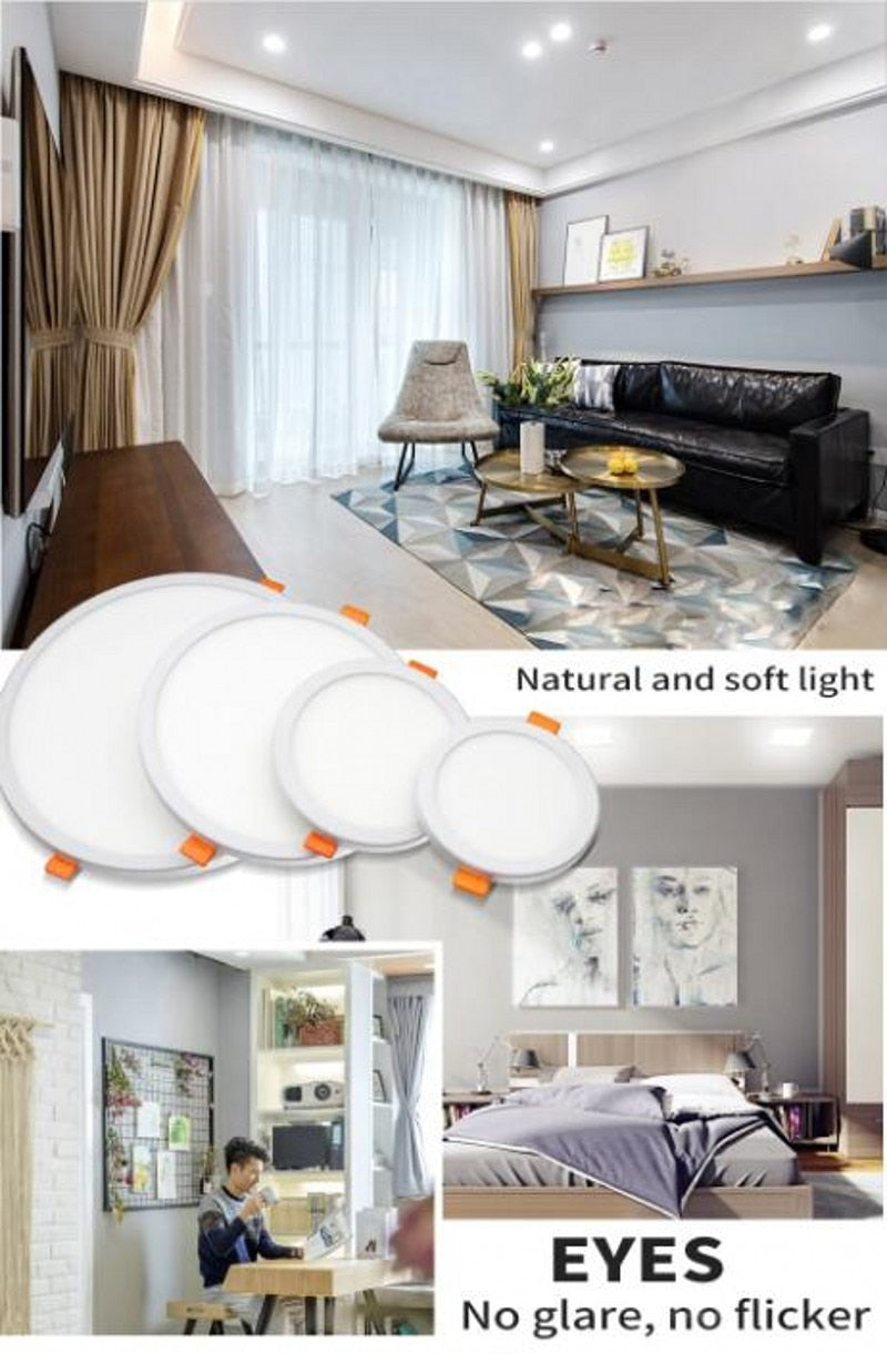LED Panel Lights Ultrathin Surface Downlight 6W 8W 15W 20W 220V Square Round Panel Light White/Warm Indoor Bedroom LED Light