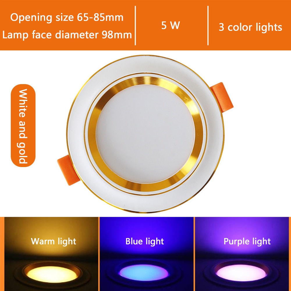 Led Downlights 5W Led Ceiling Light Recessed Down Light Round Led Panel Light LED Spot Light Indoor Lighting Night light 3 color