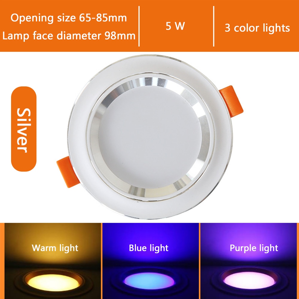 Led Downlights 5W Led Ceiling Light Recessed Down Light Round Led Panel Light LED Spot Light Indoor Lighting Night light 3 color
