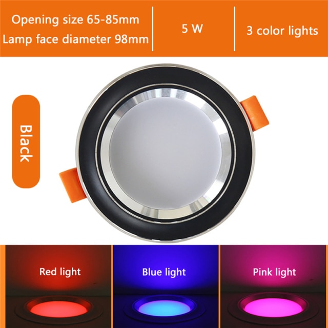 Led Downlights 5W Led Ceiling Light Recessed Down Light Round Led Panel Light LED Spot Light Indoor Lighting Night light 3 color
