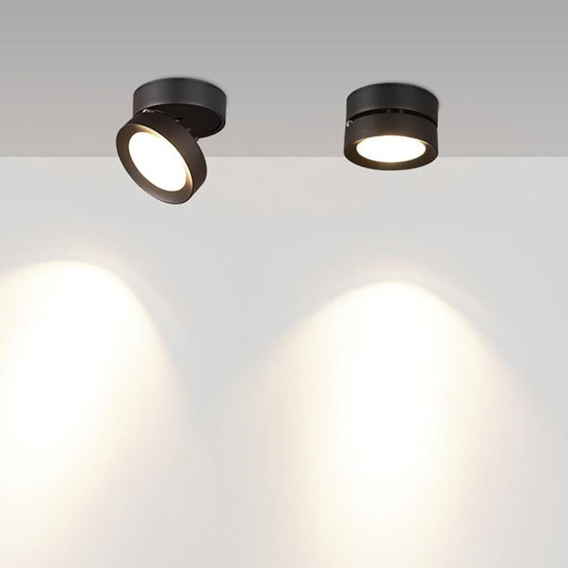 Round shape 360 Adjustable Angle Led Cob Downlight Black/White 7w 9W 12W 15w Led Ceiling Spot Light Pic Background Spotlights