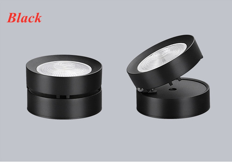Round shape 360 Adjustable Angle Led Cob Downlight Black/White 7w 9W 12W 15w Led Ceiling Spot Light Pic Background Spotlights
