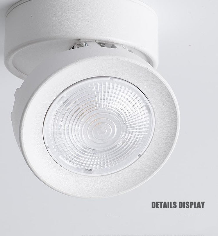 Round shape 360 Adjustable Angle Led Cob Downlight Black/White 7w 9W 12W 15w Led Ceiling Spot Light Pic Background Spotlights