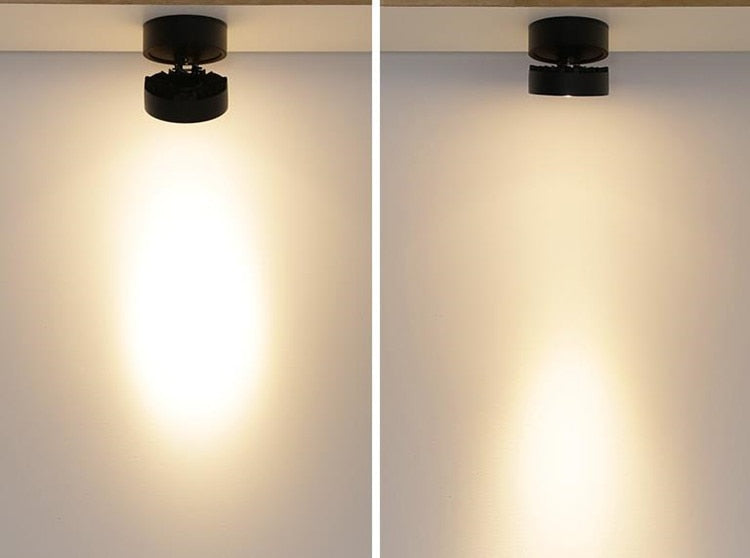 Round shape 360 Adjustable Angle Led Cob Downlight Black/White 7w 9W 12W 15w Led Ceiling Spot Light Pic Background Spotlights