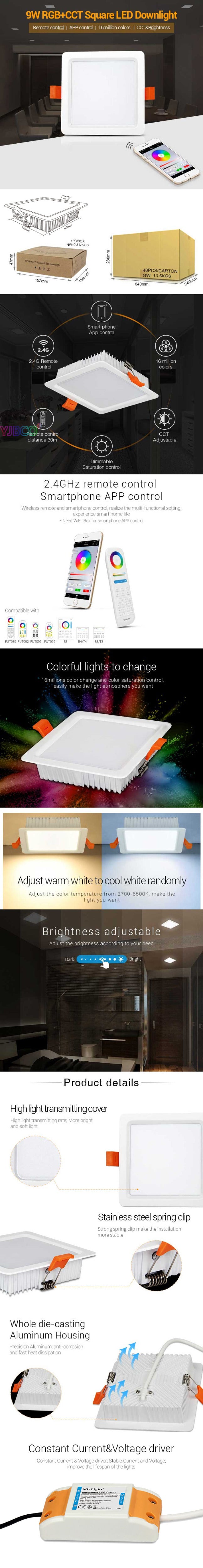 Miboxer 6W/9W/12W/15W/18W RGB+CCT LED Downlight Dimmable LED Ceiling Spotlight AC110V 220V FUT062/FUT063/FUT066/FUT068/FUT069