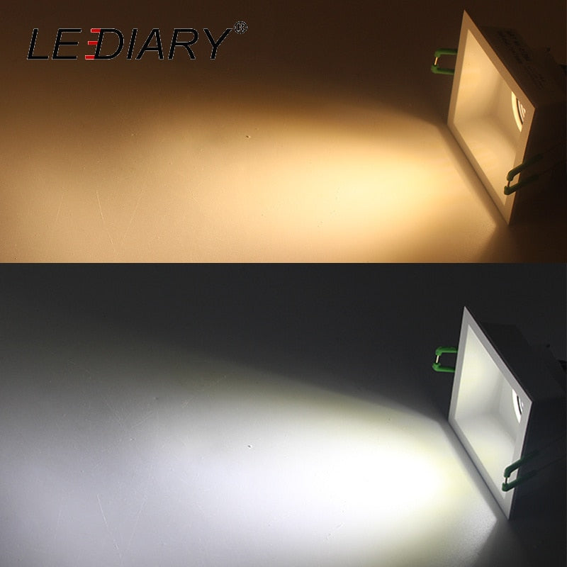 LEDIARY LED Spot Downlight Fitting GU10 Matte White 90-260V Ceiling Recessed Lamp 75mm 90mm Cut Hole Bulb Replaceable Downlights