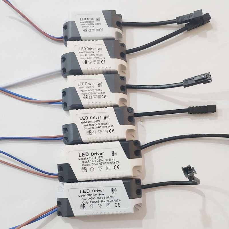 LED Driver 3W 5W 7W 9W 10W 12W 15W 18W 20W 24W 36W Power Supply Unit Downlight Lighting Transformers Adapter For LED Lights DIY
