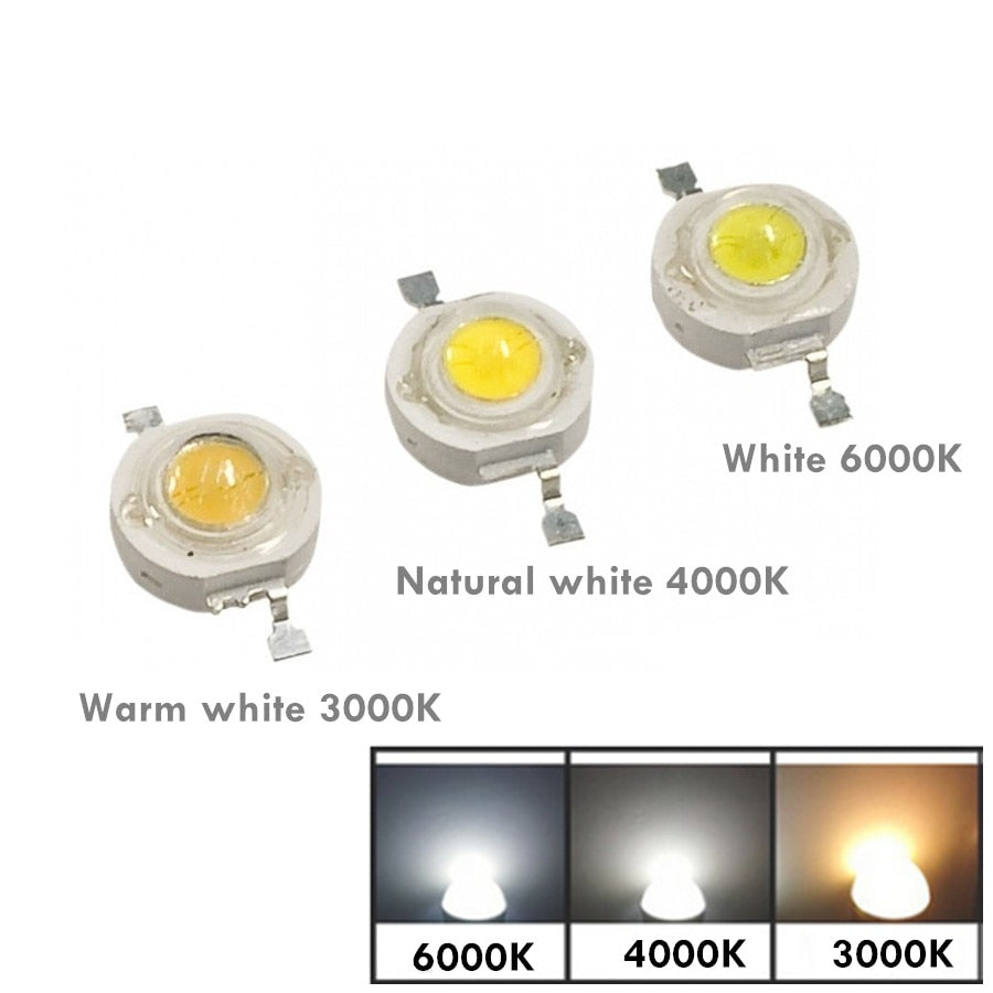 High Power 1000pcs 1W 3W 5W DC 3.2-3.6V LED Beads Light Diode LED Chip SMD Warm White Module For SpotLight Flashlight Downlight