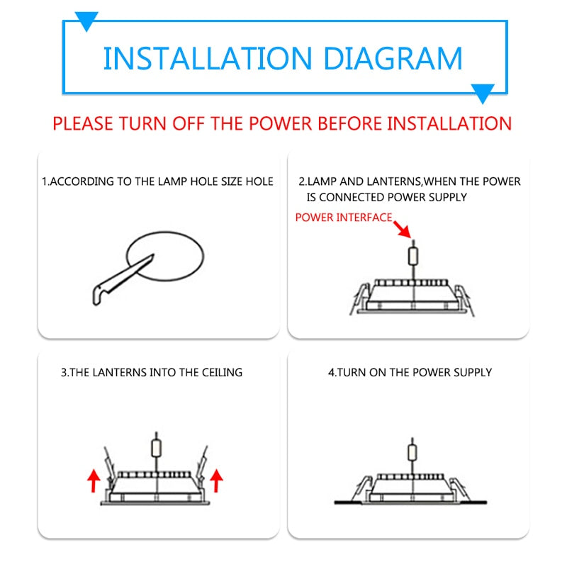 LED Ultra thin Downlight lamp 24W 18W 12W 9W 6W 3W AC110V 220V led ceiling recessed grid downlight slim round square panel light