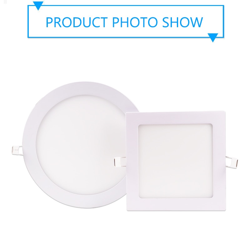 LED Ultra thin Downlight lamp 24W 18W 12W 9W 6W 3W AC110V 220V led ceiling recessed grid downlight slim round square panel light