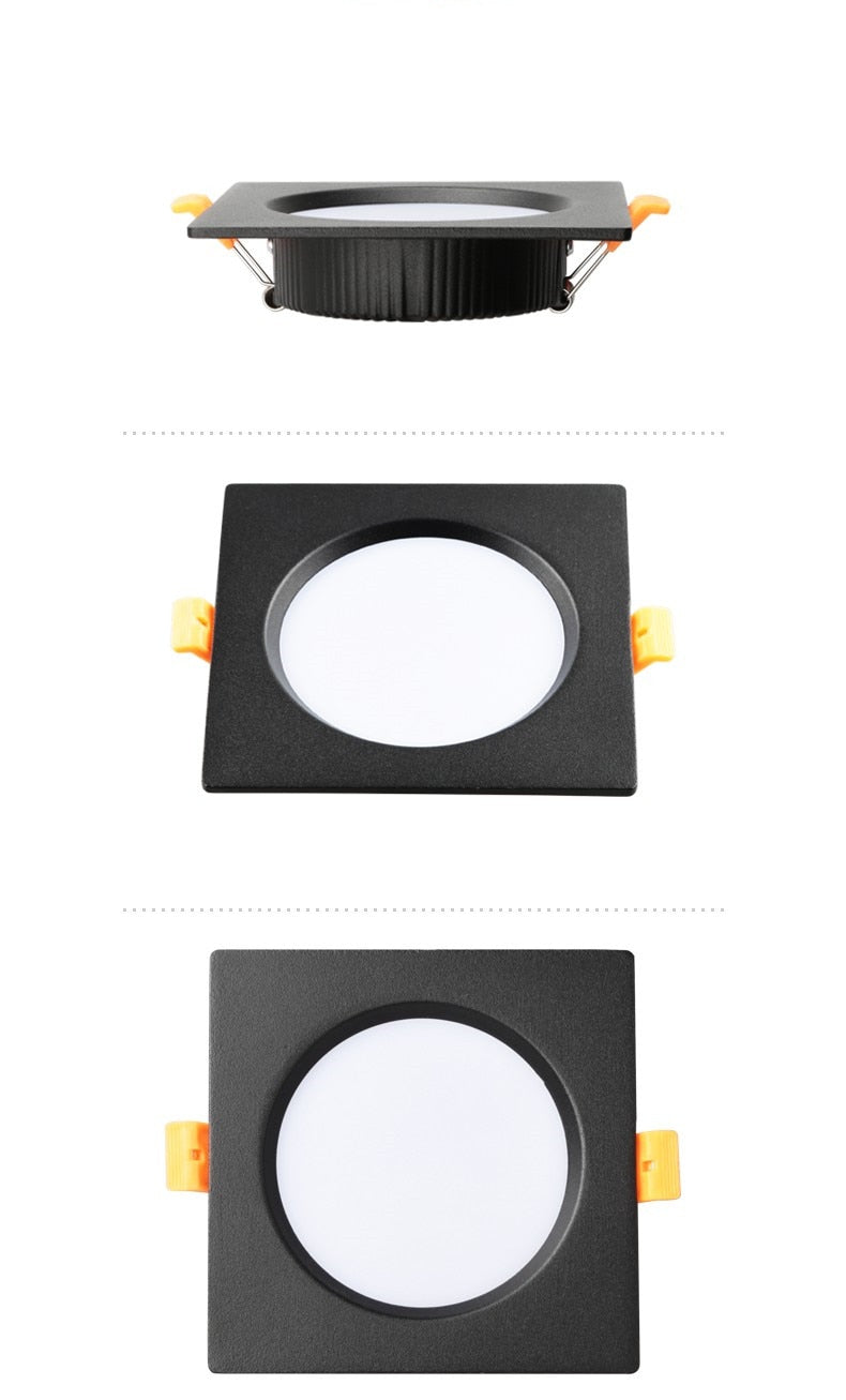 LED Ceiling Lamp 12W Square Dimmable Downlight 3W 5W 7W 9W Recessed Spot light Built-in focos 230v 240v Indoor Home Lighting