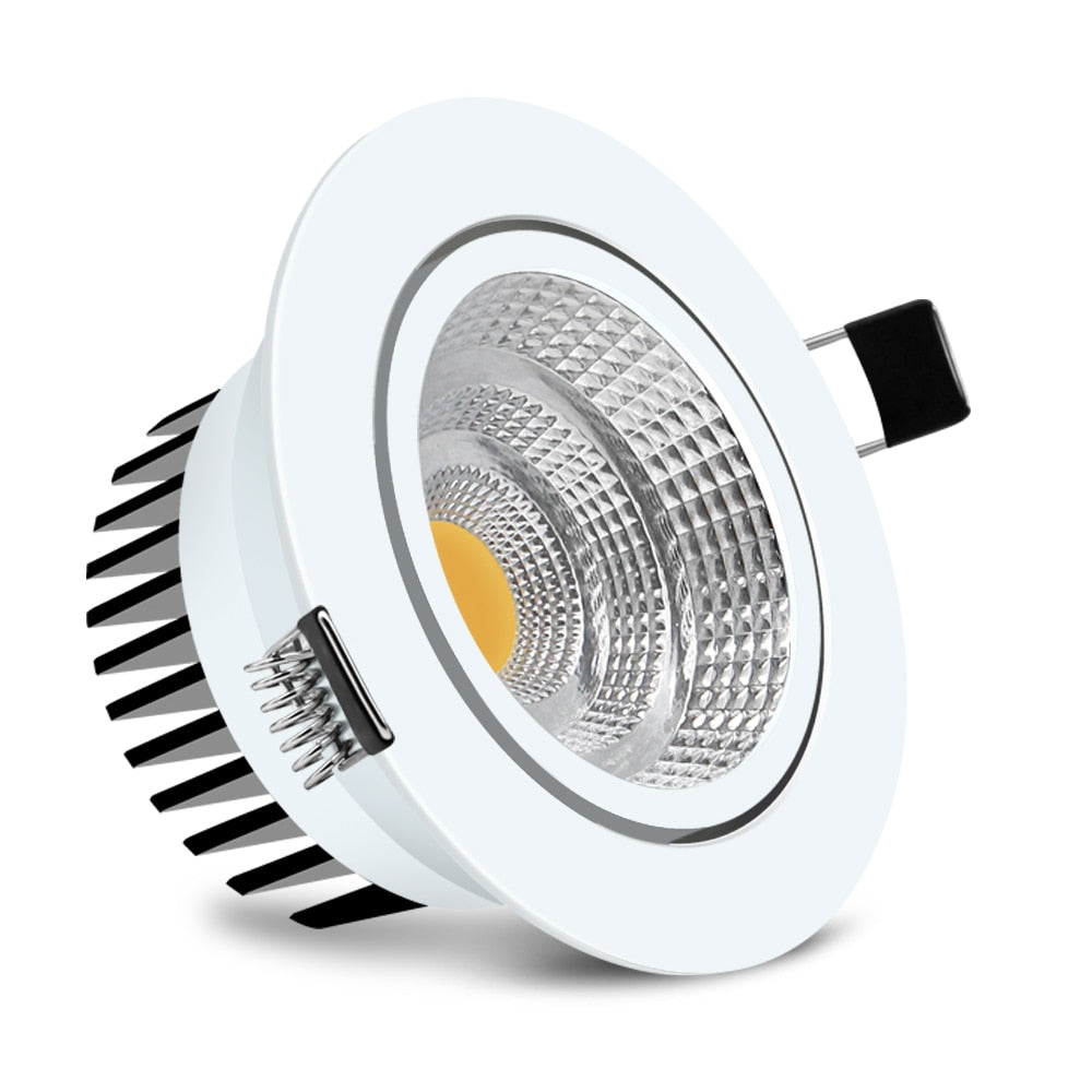 DBF 4 Colors Dimmable Recessed LED COB Downlight 6W 9W 3000K/4000K/6000K Decoration Ceiling Spot Lamp AC 110V 220V for Kitchen