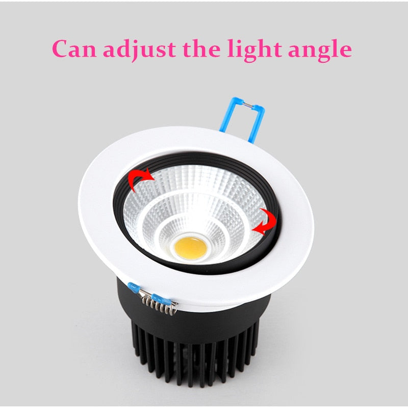Round Dimmable Recessed LED Downlights 5W 7W 9W 12W 15W 18W COB LED Ceiling Spot Lights AC110-220V Warm Cold White LED Lamp