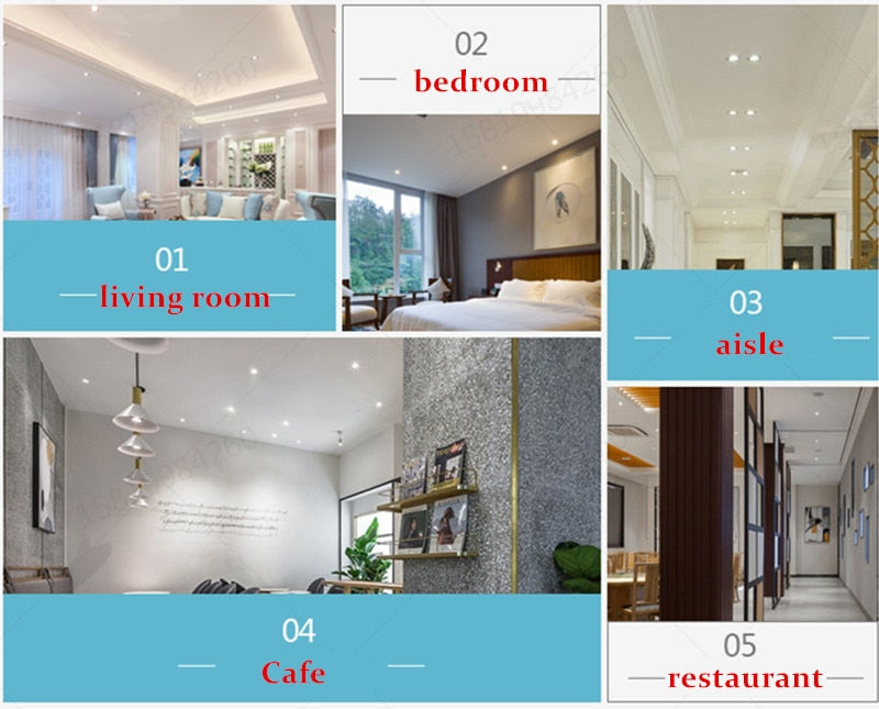 Round Dimmable Recessed LED Downlights 5W 7W 9W 12W 15W 18W COB LED Ceiling Spot Lights AC110-220V Warm Cold White LED Lamp