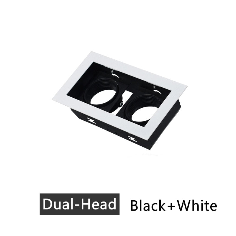 Recessed Square LED Grill Downlight Base Ceiling Mount Adjustable Frame Bracket GU10 MR16 Lamp Holder Spot Light Fitting Fixture