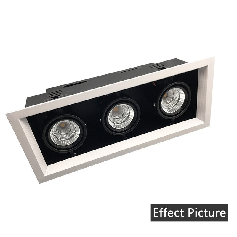 Recessed Square LED Grill Downlight Base Ceiling Mount Adjustable Frame Bracket GU10 MR16 Lamp Holder Spot Light Fitting Fixture