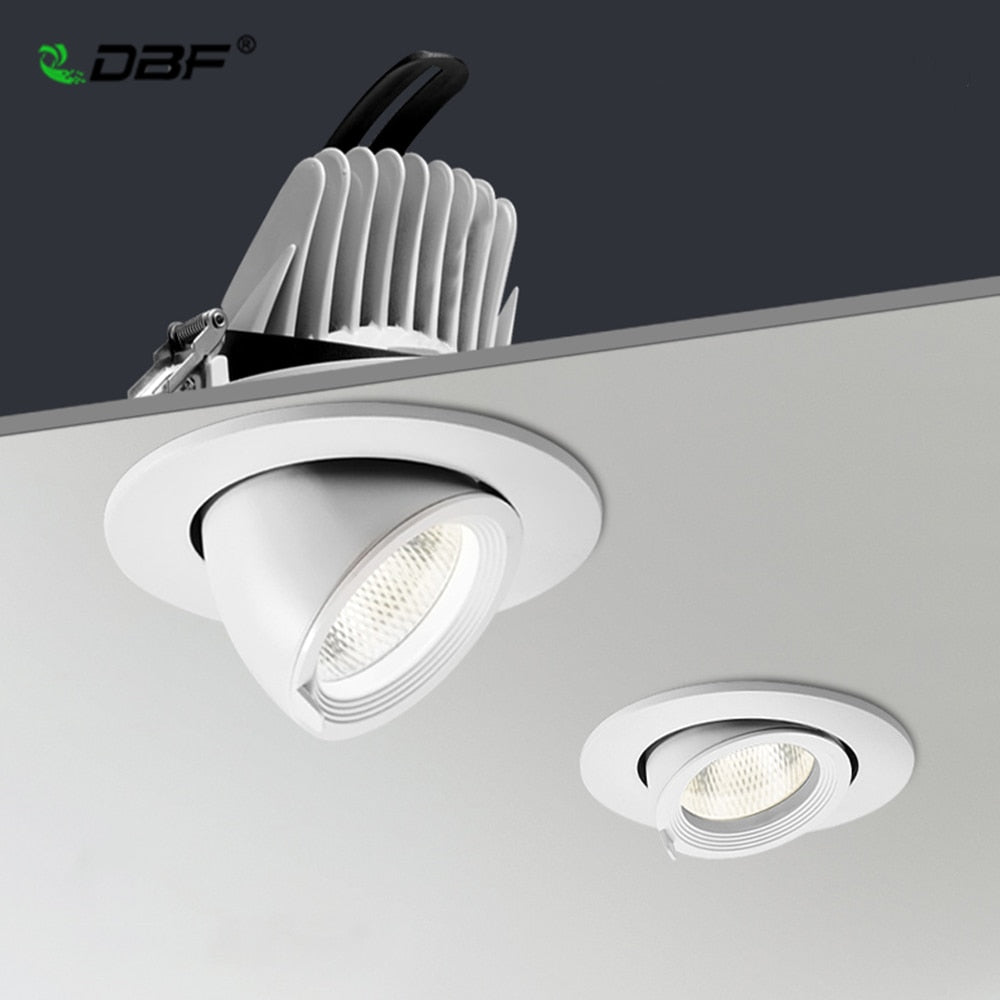 LED Downlight dimmable 7W 10W 15W 20W adjustable 360 Degree Recessed LED Ceiling Spot Light AC110V 220V Trunk downlight LED