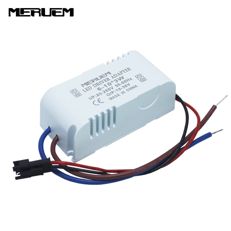 LED Driver AC85-265V 110V 220V 6-10*3W 18W/21W/24W/27W/30W Power Supply Lighting Transformers for LED Strip Downlight Fireproof