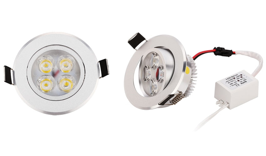 Dimmable LED Downlight 3W 4W 5W 7W Spot LED 110V 220V Recessed Linghting Silver house Pure Nature / Daylight Warm White
