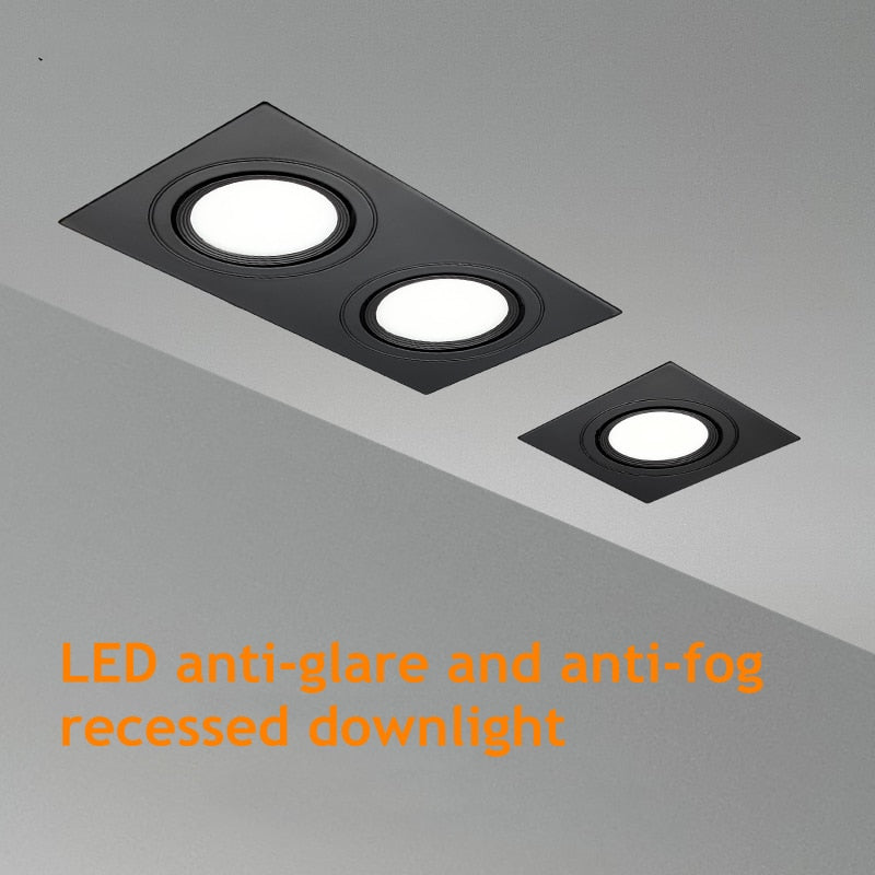 Dimmable square hole LED downlight ceiling light 5w 7w 10w 20w 110v/220v ceiling anti-fog light household lighting