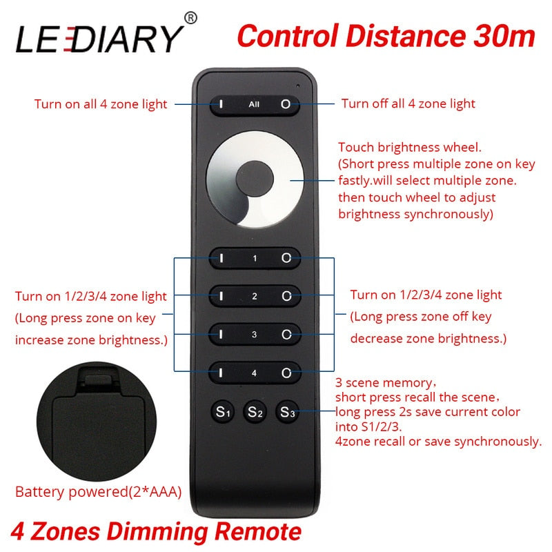 LEDIARY 12V Mini Spot Led Downlight Dimmable 24 Lamps Four Control Memory Remote Can Be Set Driver 6/12 Lamps Single Controller
