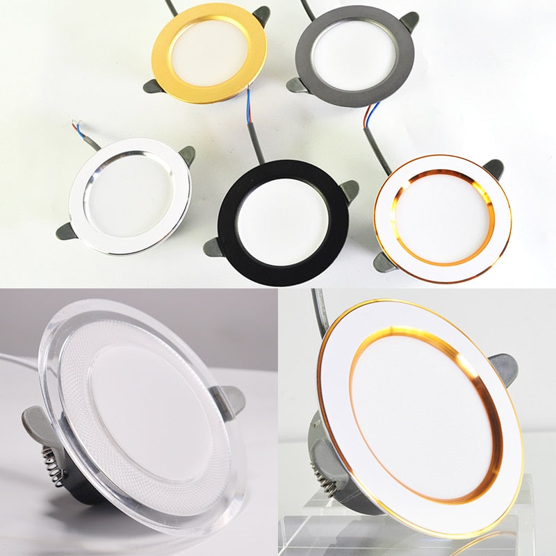 LED Downlight 3W 5W 9W 12W 15W 18W Spot Downlight AC 220V gold Silver White Ultra Thin Aluminum Round Recessed LED Spot Lighting
