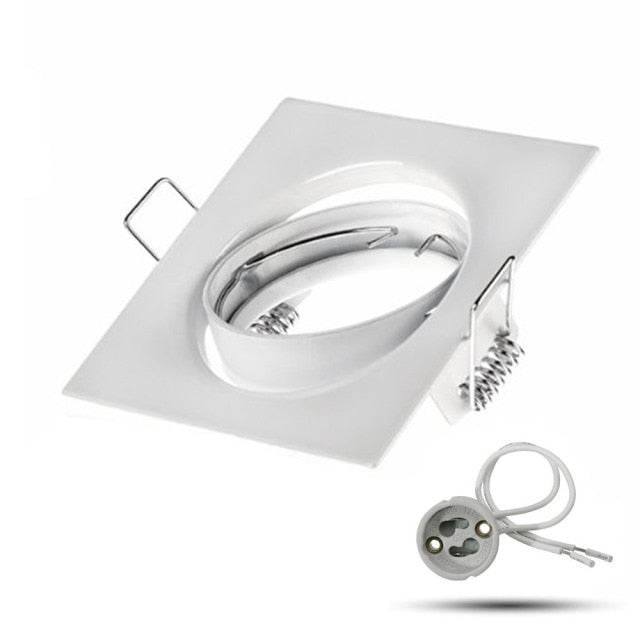 Square White Downlight Recessed Lighting Kit fitting COB 6W LED Bulb GU10 MR16 Ceiling Spot light fixture With MR16/GU5.3 Socket