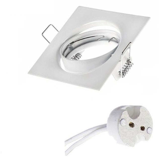 Square White Downlight Recessed Lighting Kit fitting COB 6W LED Bulb GU10 MR16 Ceiling Spot light fixture With MR16/GU5.3 Socket