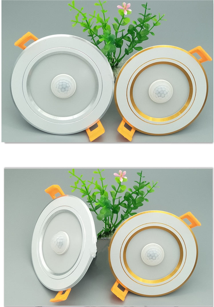 PIR LED Panel Lamps Recessed Downlights Pir Infrared Motion Sensor 5W 7W 9W 230v LED Ceiling Bulb For Smart Home Lighting