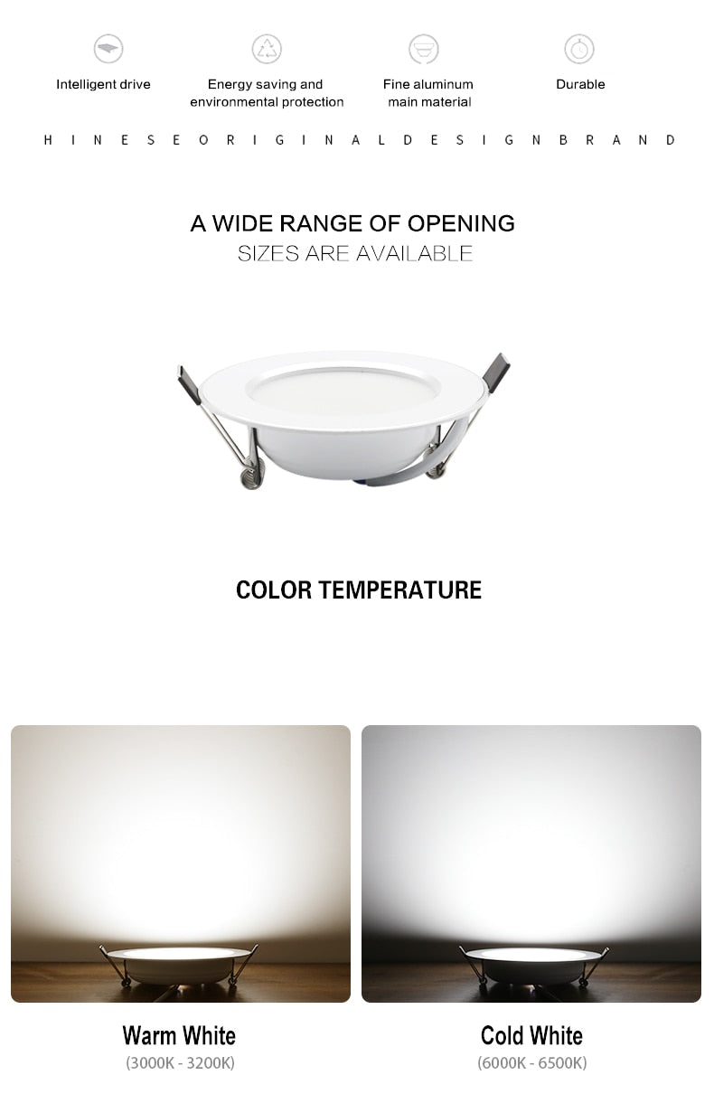 Spot LED Downlight 7W 9W 12W 15W 18W AC 220V 240V Waterproof Warm White Cold White Kitchen Round Recessed Lamp LED Spot Lighting