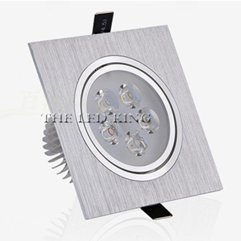 Super Bright Square Dimmable black Silver Aluminum 9W 12W 15W 18W LED Downlight AC 220V 110V Recessed LED Spot Lighting