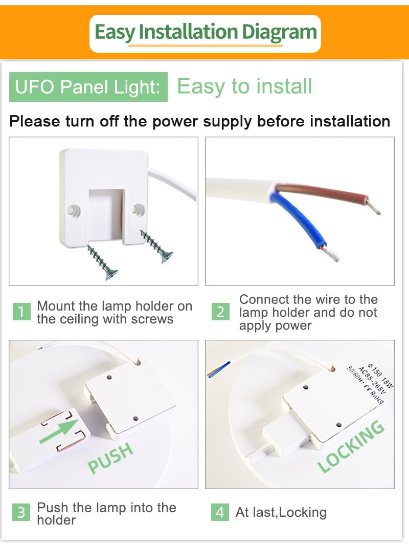 Kaguyahime LED Panel Light 18W 24W 36W LED Surface Ceiling Downlight AC85-265V Round Ceiling Lamp For Decoration Home Lighting
