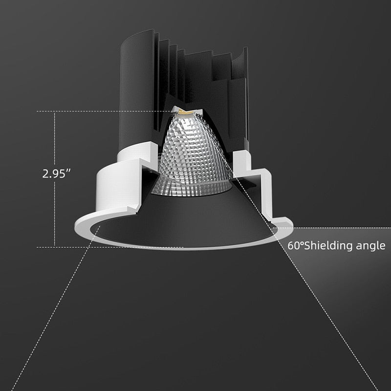 Aisilan 4 Inch 10CM Dimmable LED Downlight Anti-Glare Recessed Ceiling Spot Light 15W for Living Room Hotel Mall Bedroom