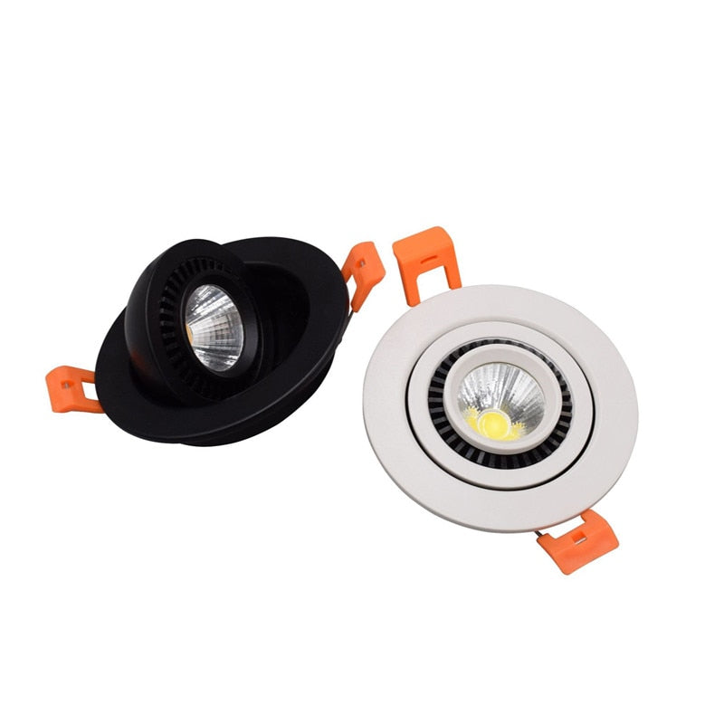LED Recessed Downlight 360°Rotatable Angle 5W 7W 10W 15W Dimmable LED Ceiling Spot Light 3000K/4000K/6000K Black/White Downlight