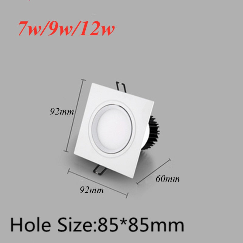 Recessed Double LED Dimmable Downlight COB 7w 9w 12W 24W Spot Decoration Room Ceiling Lamp AC 220V LED Panel Lights Hotel Room
