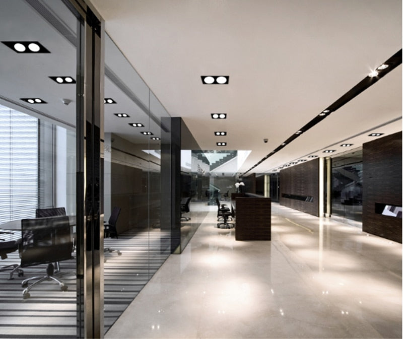 Recessed Double LED Dimmable Downlight COB 7w 9w 12W 24W Spot Decoration Room Ceiling Lamp AC 220V LED Panel Lights Hotel Room