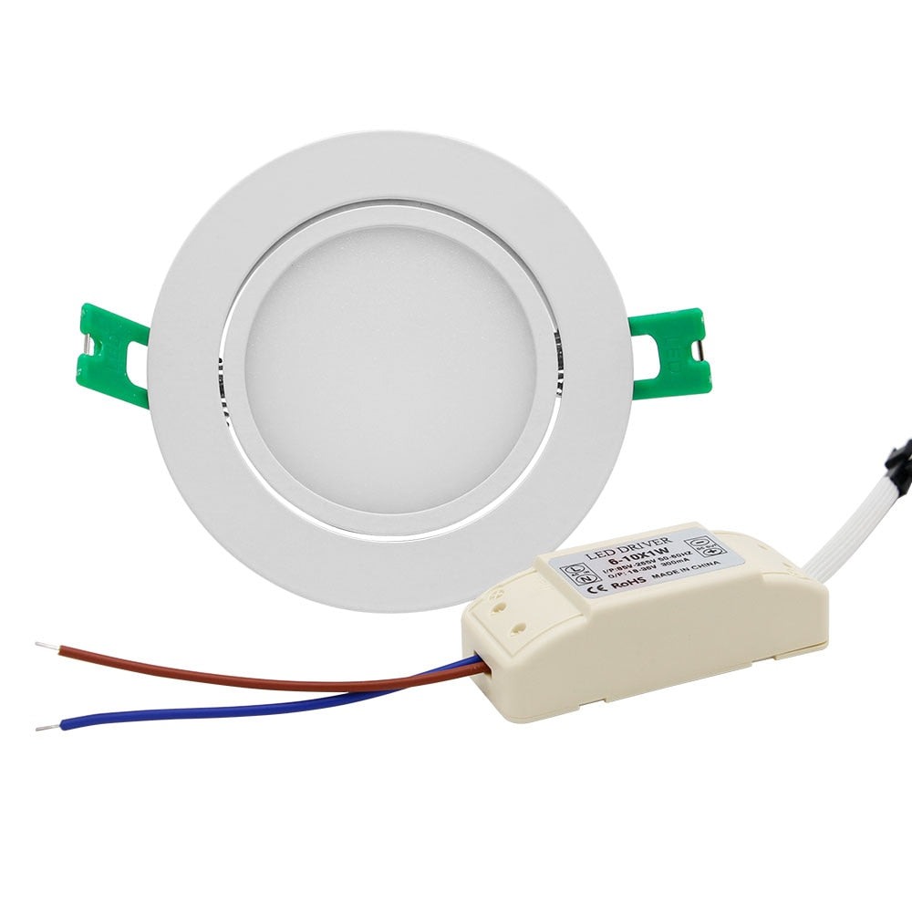 DBF Angle Adjustable Ceiling Recessed Downlight Dimmable 5W 7W 10W 12W Frosted Lens Soft Light LED Spot Lights Home Kitchen