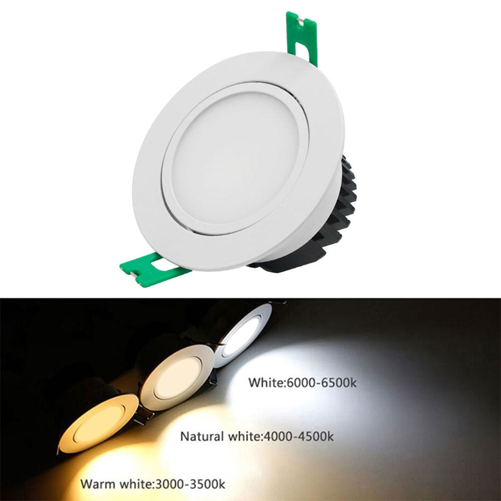 DBF Angle Adjustable Ceiling Recessed Downlight Dimmable 5W 7W 10W 12W Frosted Lens Soft Light LED Spot Lights Home Kitchen