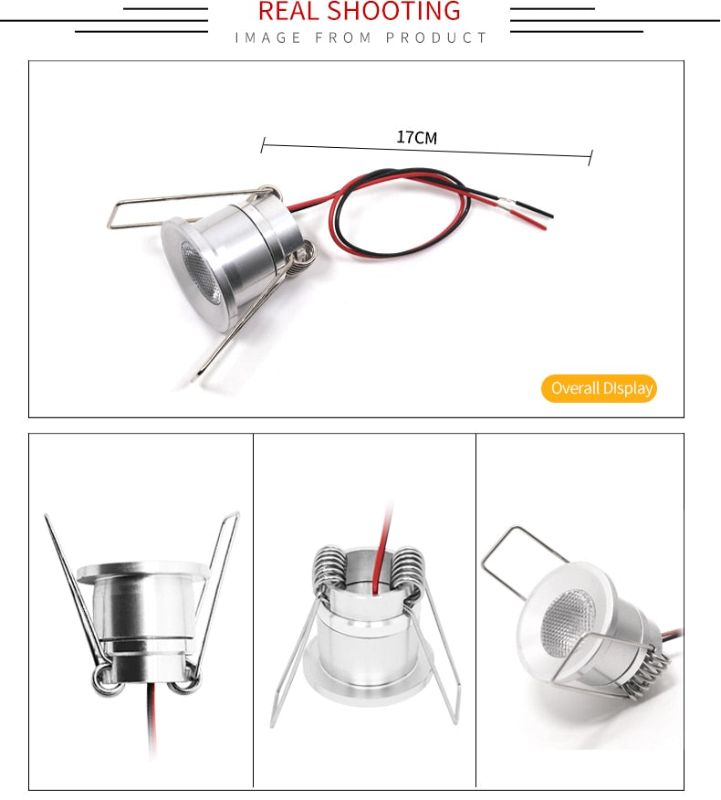 Built-in mini LED spotlight IP65 waterproof 12V DC small downlight for indoor kitchen, bedroom, living room, bathroom ceiling