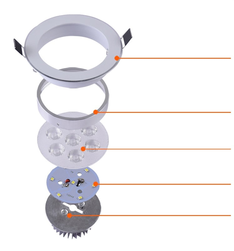 Silver Ultra gorgeous LED Downlight Recessed Cabinet Wall AC220V 220V 3W Recessed LED Spot Light Decoration Ceiling Lamp Home