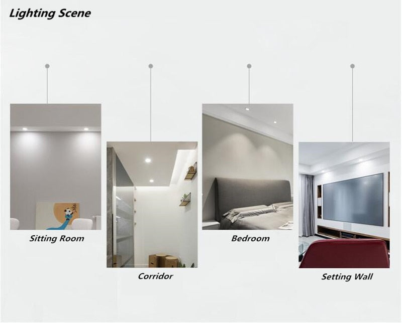 Anti Glare Dimmable Recessed LED Downlights 5W 7W 9W 12W COB LED Ceiling Spot Lights AC85-265V LED Ceiling Lamps Indoor Lighting