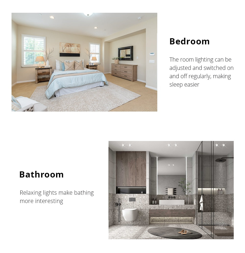 Benexmart Zigbee LED Downlight Warm White Cool White Tuya Smart Recessed Round Ceiling Light Smartthings Indoor Lighting