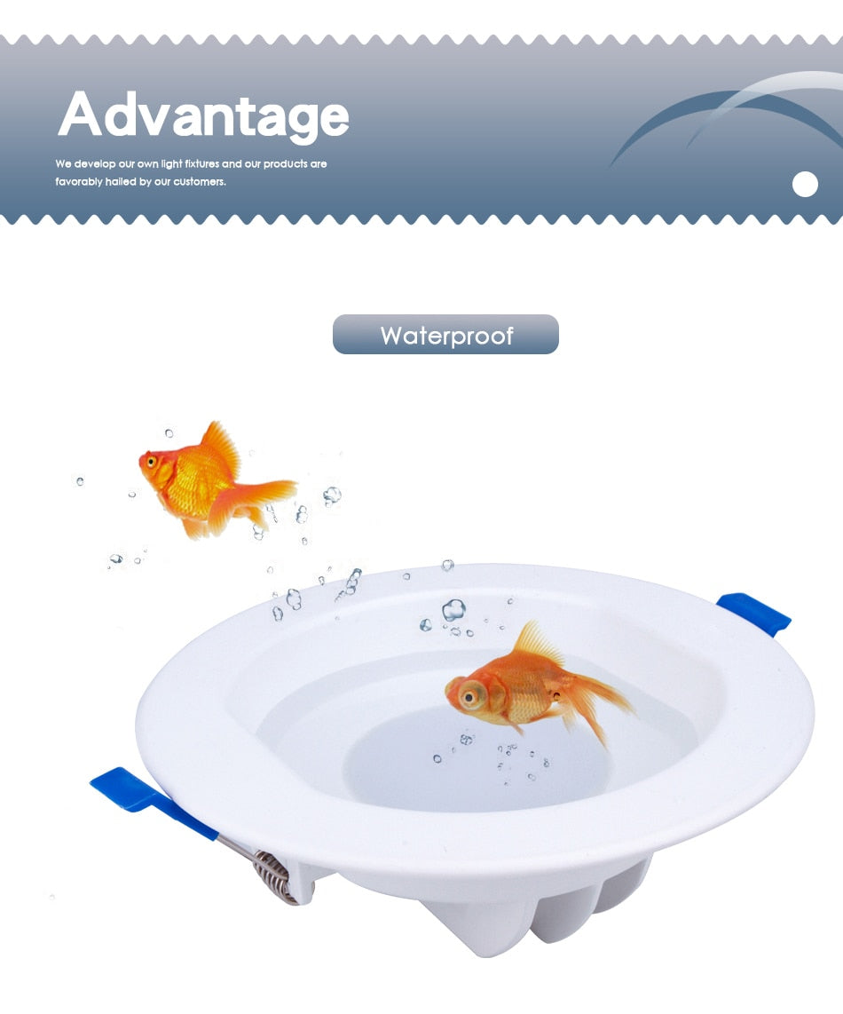 LED Downlight 6W 13W 20W Indoor Spot Light Round IP65 Waterproof Recessed Lamp Bathroom Kitchen Aquarium Outdoor 220V 240V